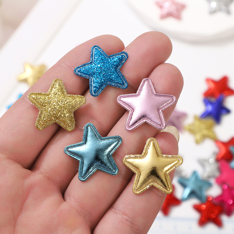 초음파 엠보싱 2.5cm 골드 파우더 오각형 diy 수제 머리핀 헤어 액세서리 의류 액세서리 제조 업체 도매 액세서리