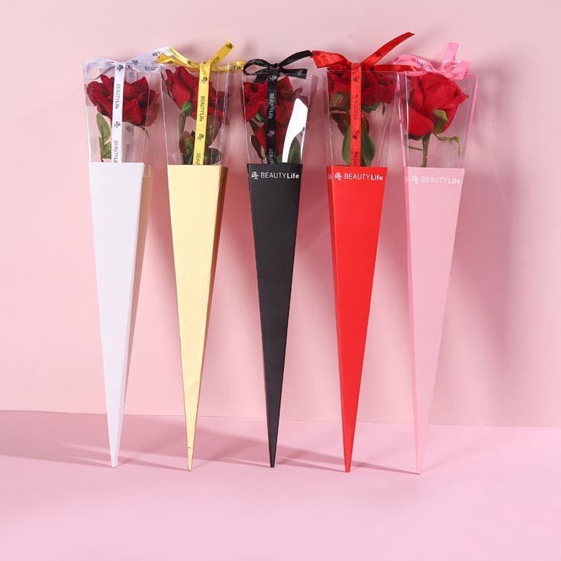 Día de San Valentín caja única de rosas Qixia día de San Valentín caja de embalaje floral al por mayor paquete de flores personalizado