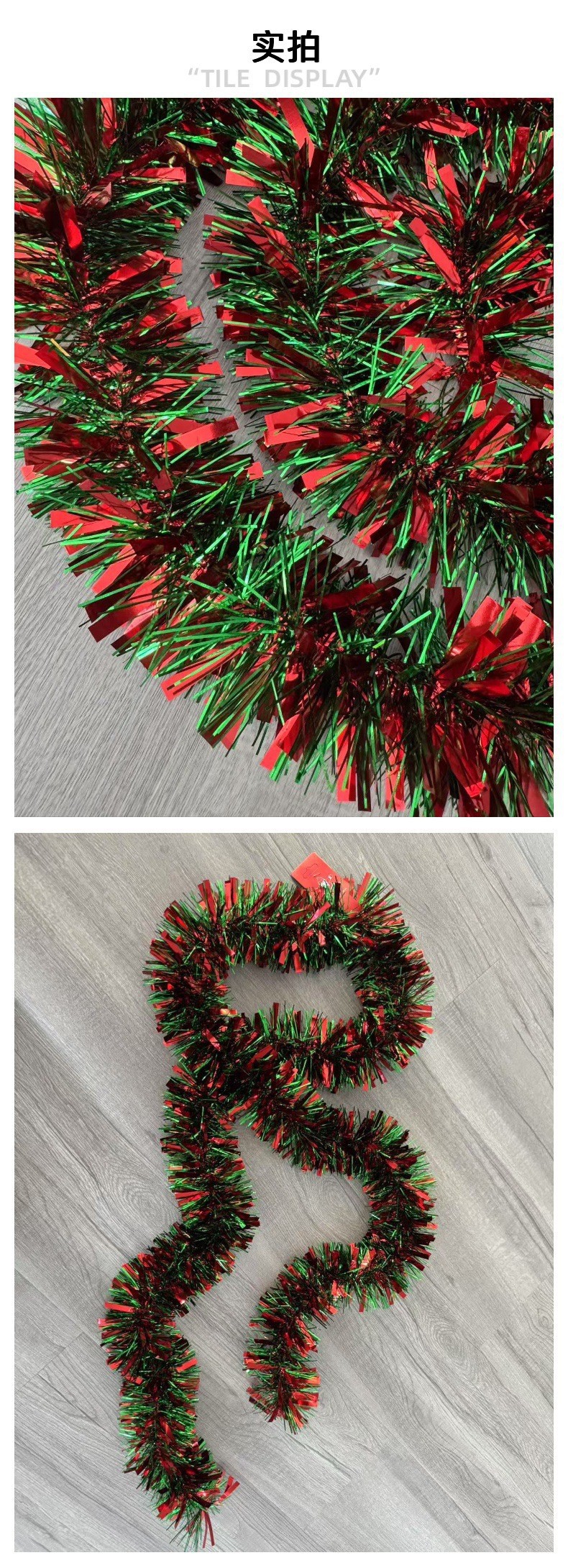 Nuevo transfronterizo de 2 metros de color rojo y verde de la boda de Navidad decoración de festividades de flores de rayas