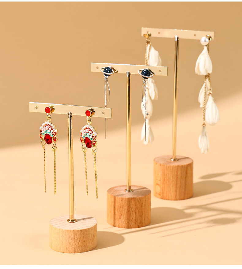 300g Weight Jewelry Rack Classification 1 Piece Quantity Simple Style Geometric Solid Wood Jewelry Rack