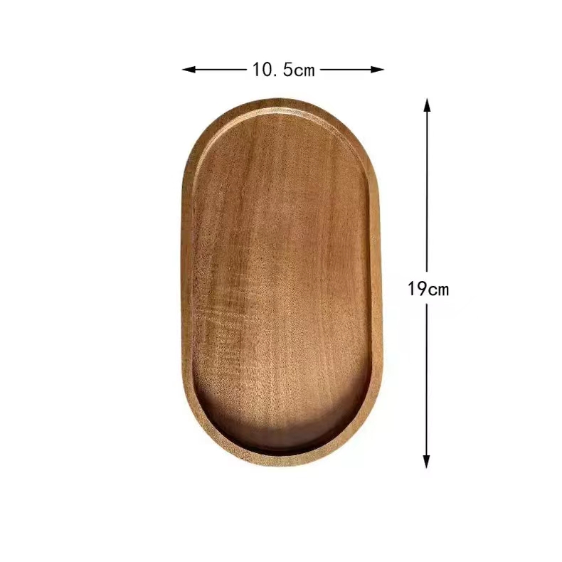 bandeja de madera de árbol de ebano, bandeja de almacenamiento de aire, plato de comedor oval japonés, pastel, pan, café, té, plato de madera sólida image 30