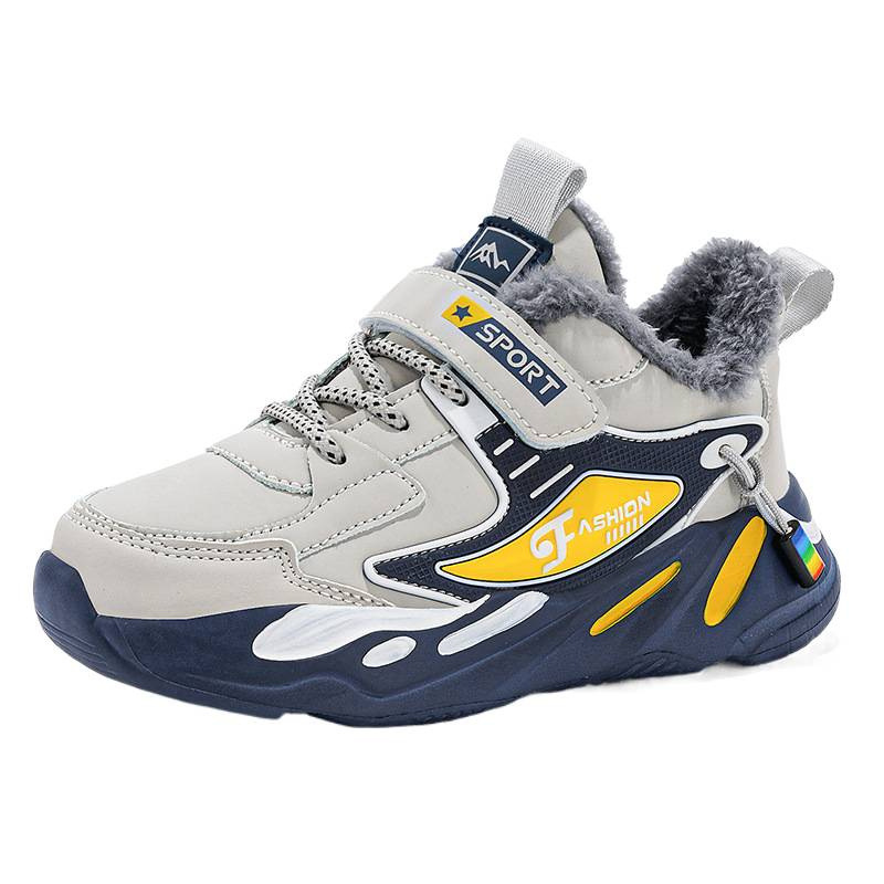 Zapatos de niño de invierno nuevos zapatos deportivos de algodón de piel gruesa para niños, zapatos de running para niños