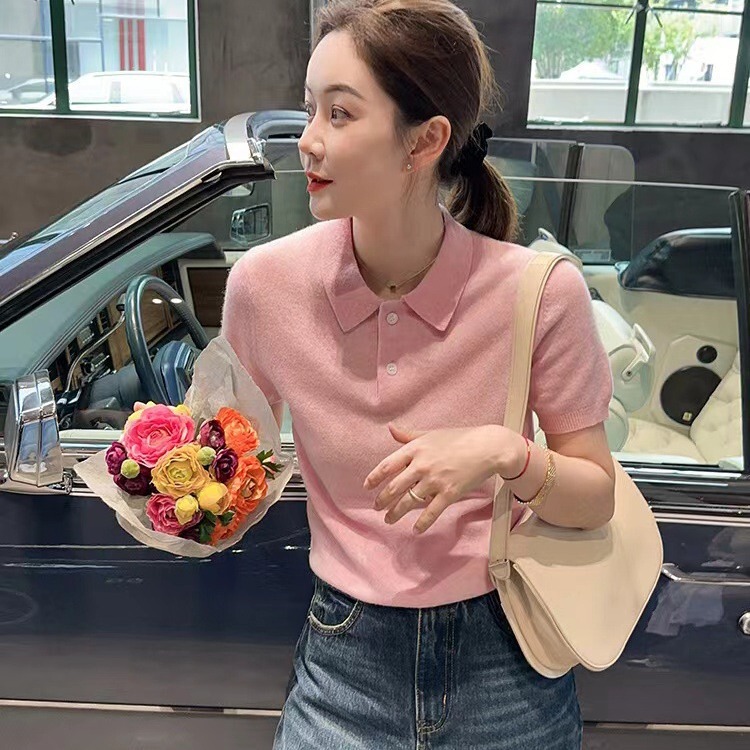 isy black label Chanel style 80 UPW Australian Meiru wool polo sweater elegant sweater top for women
