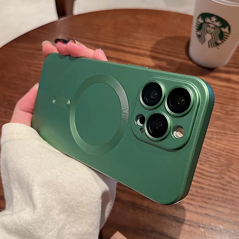 iPhone16PROMAX マット磁気吸着17携帯電話ケース 防塵メタルペイントスプレー塗装 Apple 16e ソフトケース対応|undefined