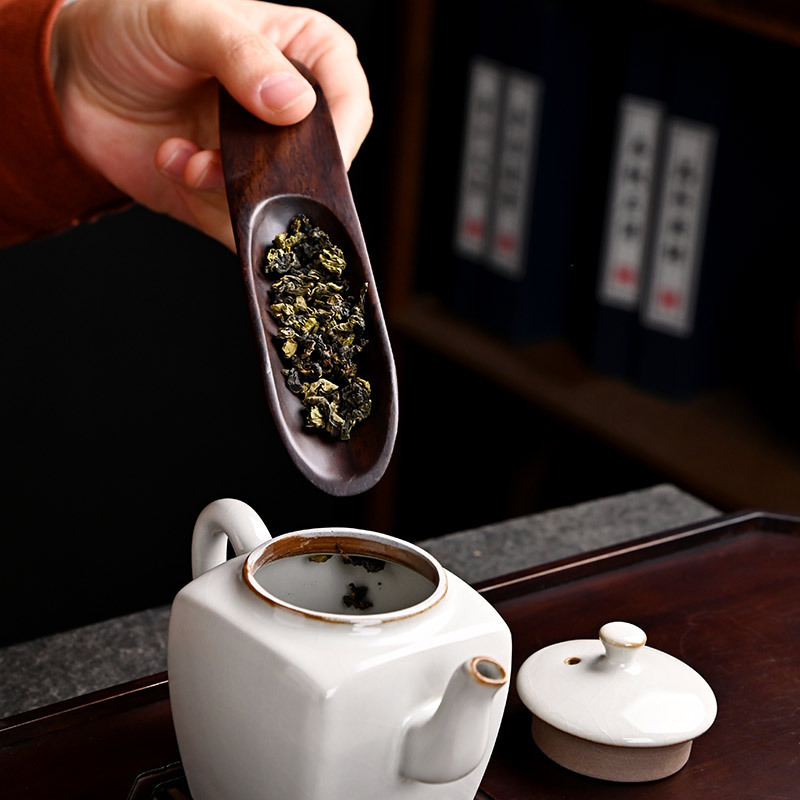 Ebony Fish Tail Tea Spoon Geometric Solid Wood Tea Shovel Tea Set Tea Art Home Creative Tea Ceremony Tea Art Spare Parts Batch