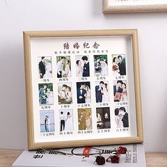 Handmade Square Wedding Gift Photo Frame Anniversary Gift Photo Frame Wooden Hollow 3D Photo Frame