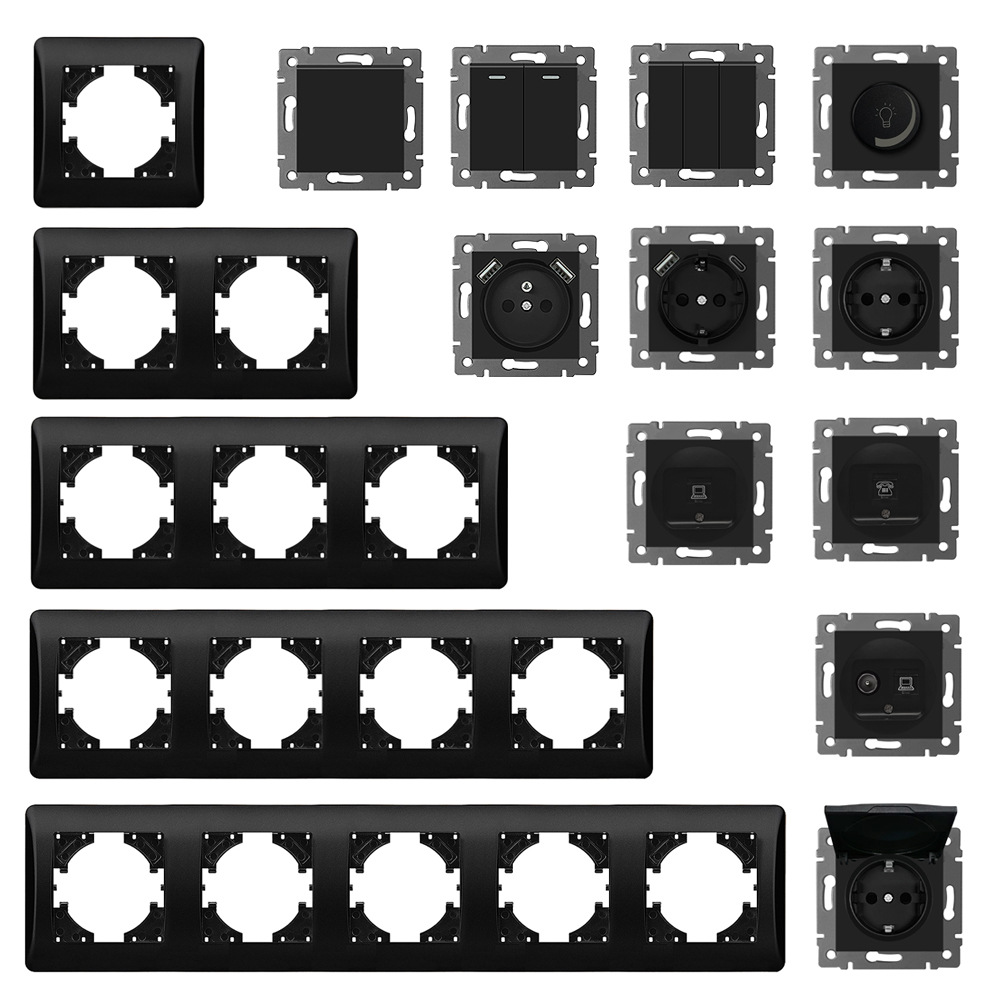 PC Panel Foreign Trade Direct Sales 80 European Russian German -style Wall Switch Switch Socket Module Multi -Body Frame Combination