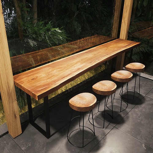 Bar counter table solid wood household balcony wall-mounted long narrow bar table high-legged bar counter table and chair set bar table bar