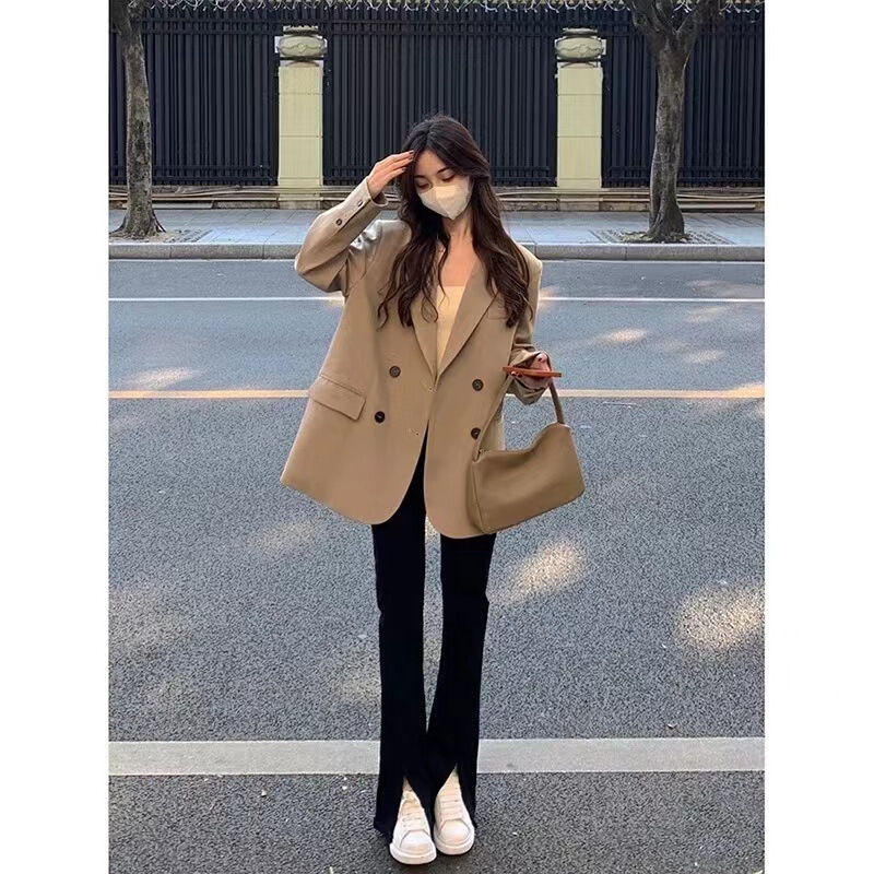 Coffee-Colored Blazer for Women 2026 Spring and Autumn Petite High-End Stylish New Korean-Style Casual Suit Jacket