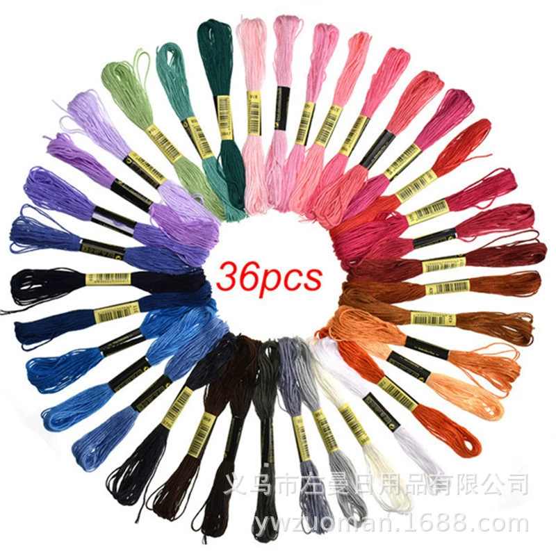 Нить для вышивания набор, 100 цветов хлопка, нити 8 м × 6‑нитей, assorted packaging