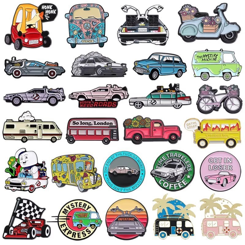 Alloy Material Car, Bicycle Pattern Cartoon Style Pin Car Bicycle Alloy Stoving Varnish Unisex Brooches