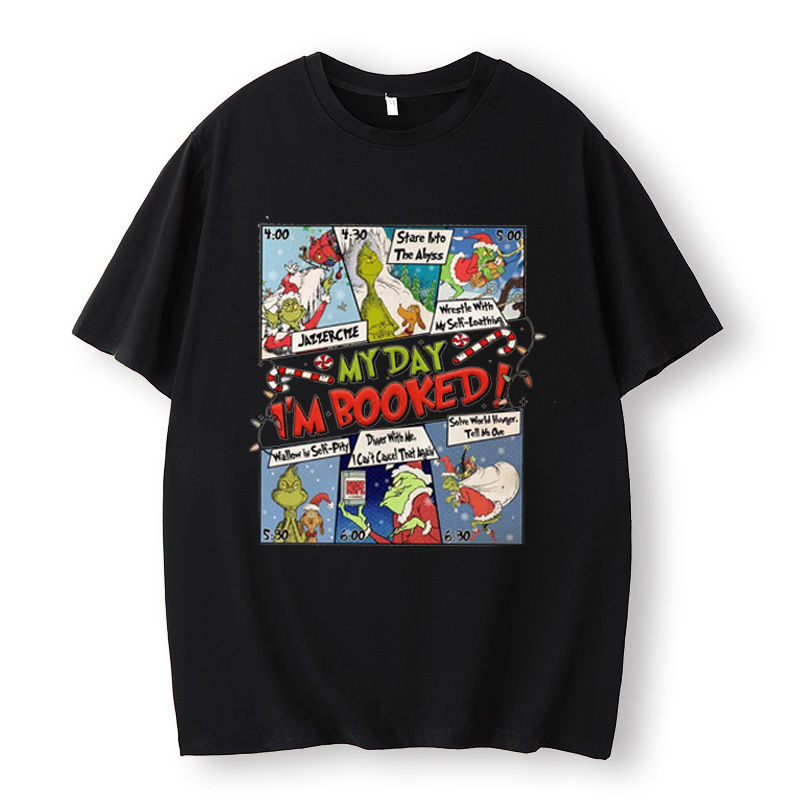 Grinch Face Oversized Shirt, Fun Christmas Shirt, Family Christmas Party, Harajuku Casual Top