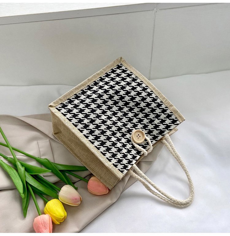 thumbnail image 1 of Bolso de hombro japonés ins, bolso de lona para estudiantes, pequeño bolso de lona fresco para salir, mini bolso de mano de lino para mujer, negro, 1 of 2