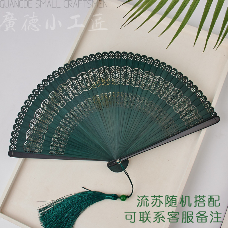 全竹折扇新中国風ミニ扇子古風チャイナドレス小折扇レトロ持ち歩き折り畳み扇女|undefined