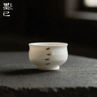 墨己新中式手作茶具羊脂玉瓷功夫茶具家用杯个人专用品茗杯主人杯