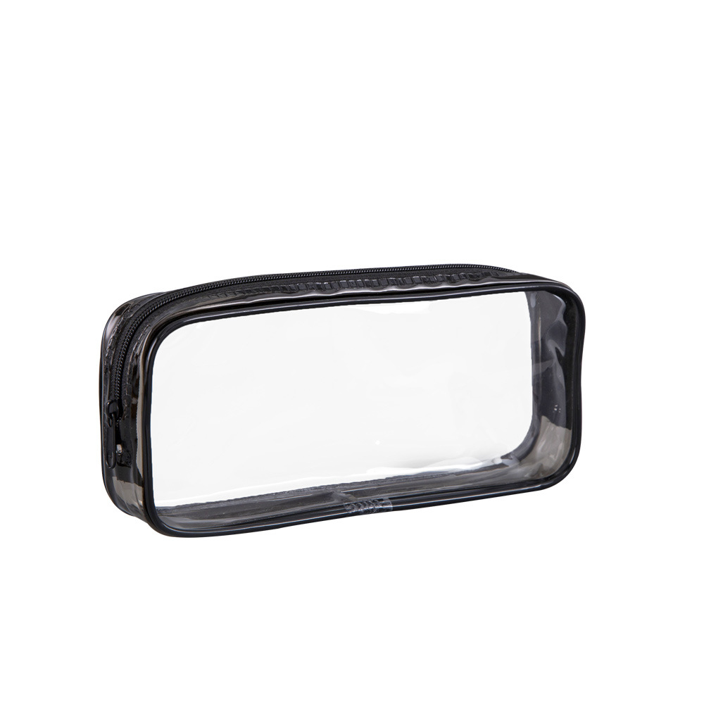 Bolsa de lápiz transparente simple japonesa para estudiantes de almacenamiento de gran capacidad bolsas de lápiz de PVC transparentes bolsas de maquillaje portátiles