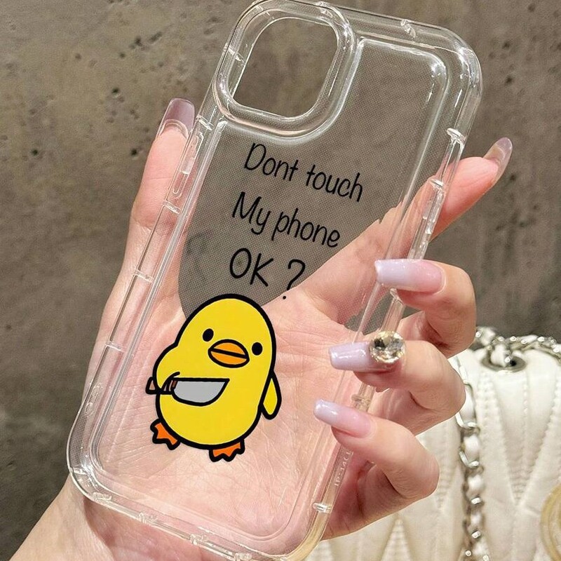 Domineering Duck Duck Airbag Compatible iPhone 16 Pro Max Phone Case 15/14 Apple 13/12 Factory 11 Transparent