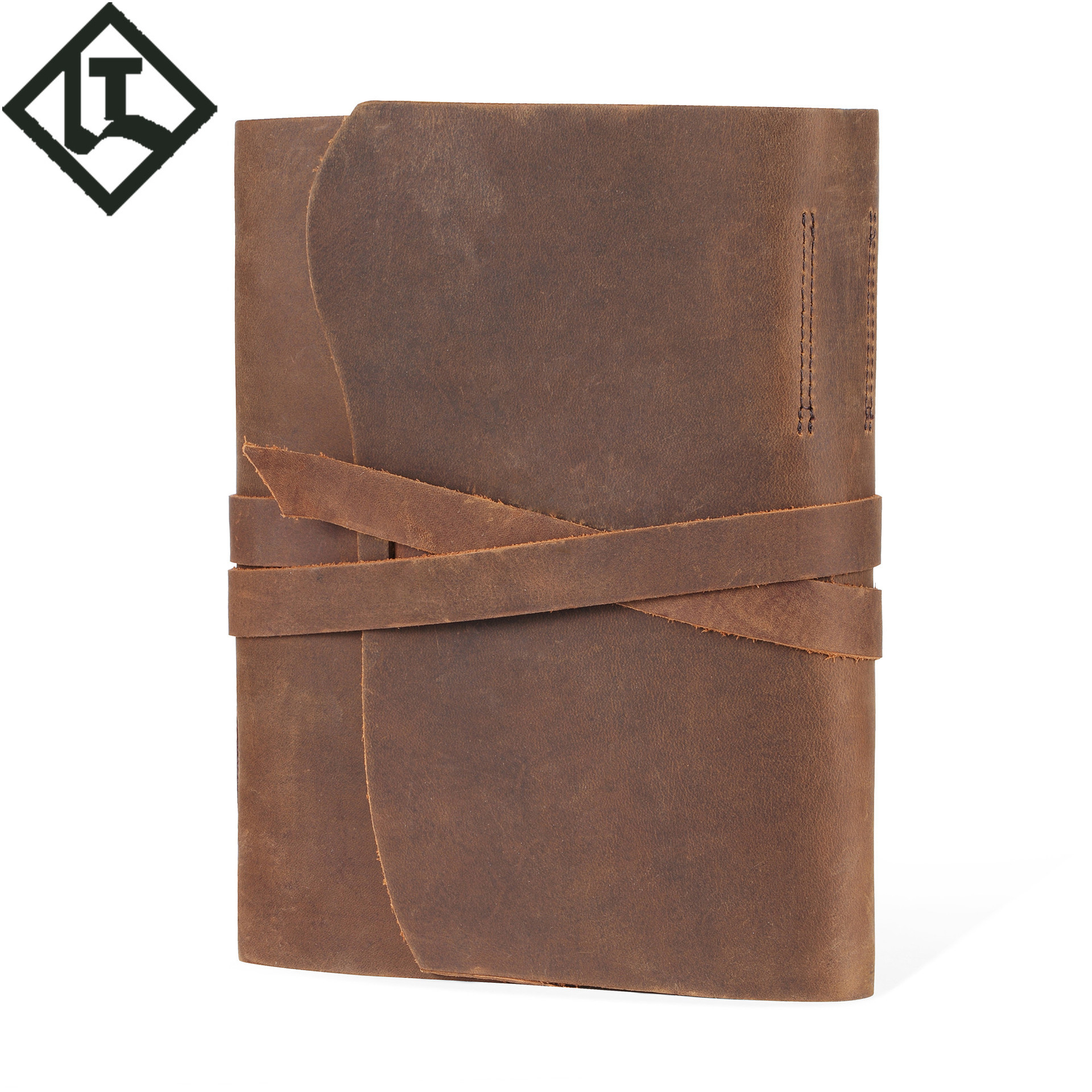 新款复古笔记本 亚马逊疯马皮活页日记本 旅行真皮礼品记事本欧美