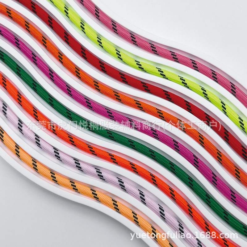 4.5mm彩色跳点涤纶圆绳服装辅料卫衣帽裤腰绳绳子箱包拉尾包芯