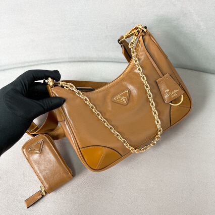 P Lada women's Re-Edition2005 oil wax cowhide handbag shoulder bag messenger bag high quality 1BH204