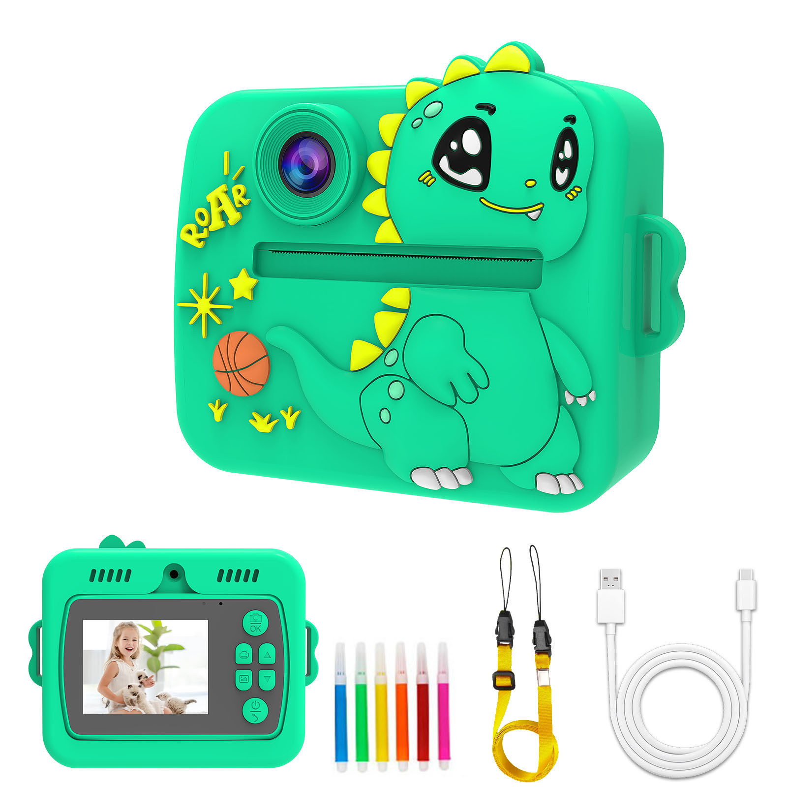 녹색 공룡(카드 없음) + 정교한 포장