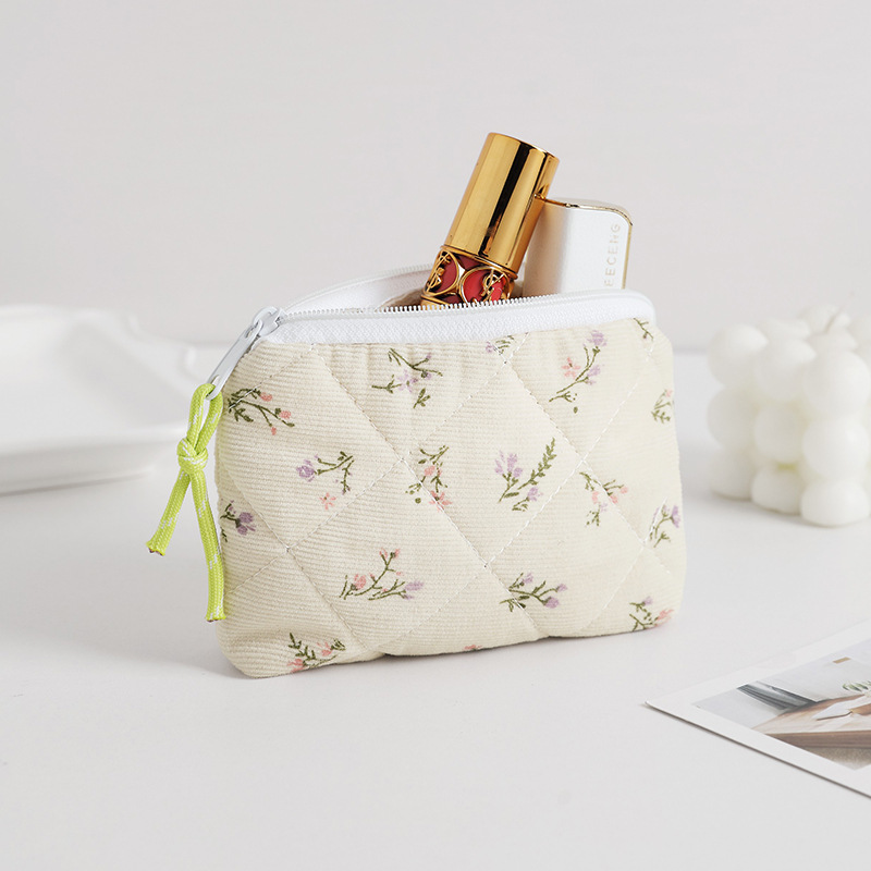 Spot pequeña bolsa de tarjeta de computadora portátil floral fresca bolsa de mouse inalámbrica cable de carga cable de alimentación bolsa de almacenamiento