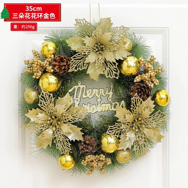 35cm three flowers ring golden color