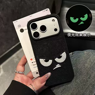 刺绣创意夜光眼镜适用iP17promax华为mate70pro小米17系列
