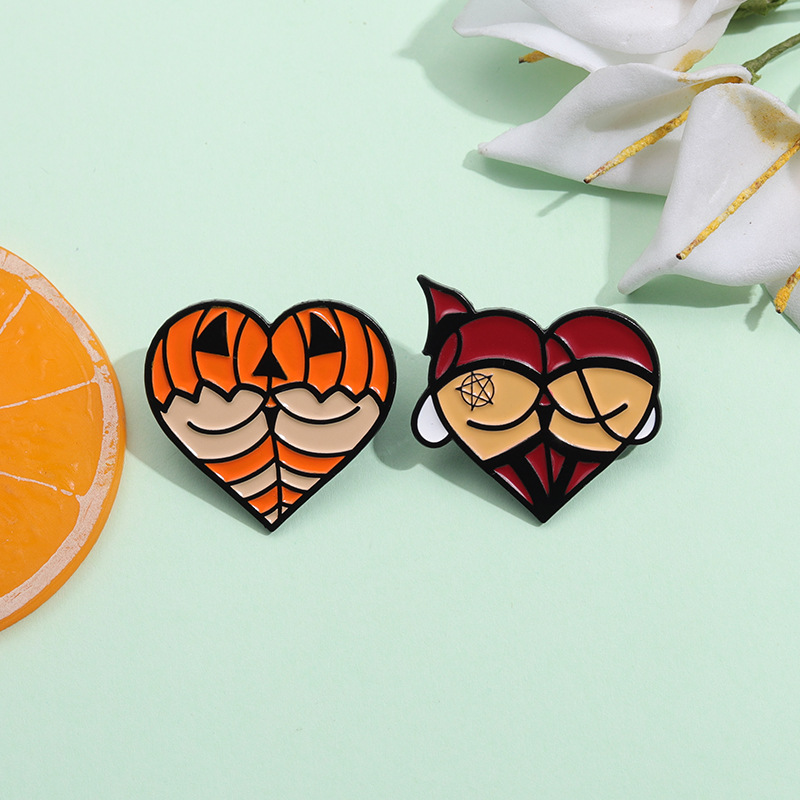 Alloy Material Cute Pin Letter Heart Shape Alloy Stoving Varnish Unisex Brooches