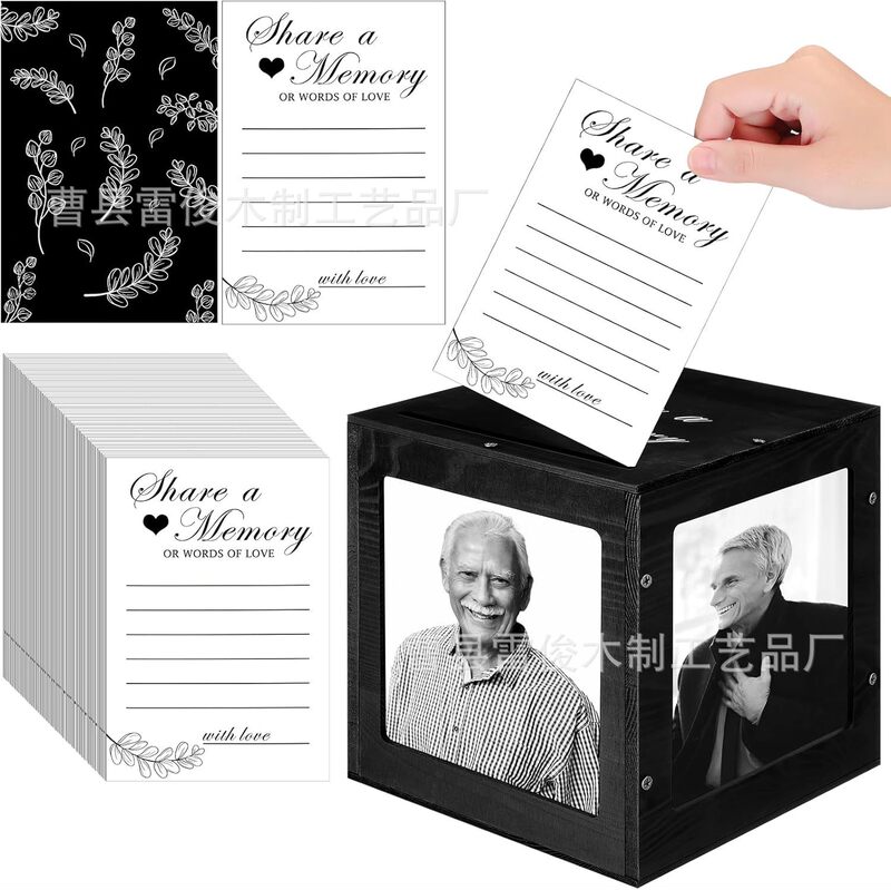 Memory Photo Card Storage Box Card Box with Photo Frame Funeral Memorial Service Farewell Party Display Box Factory