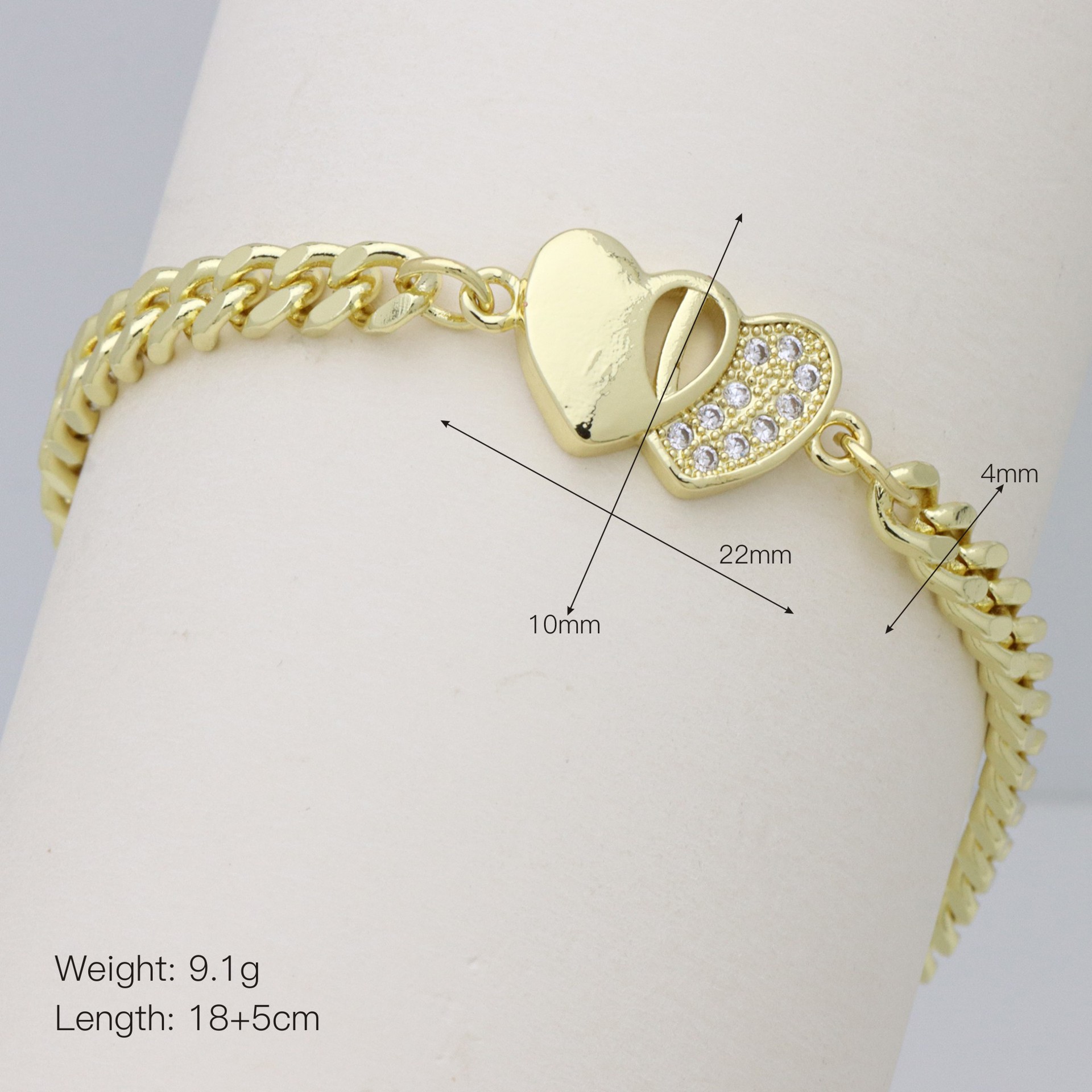 Großhandel Schmuck Einfacher Stil Stern Herzform Kupfer Zirkon Inlay Armbänder Kubanische Gliederkette Panzerkette display picture 10