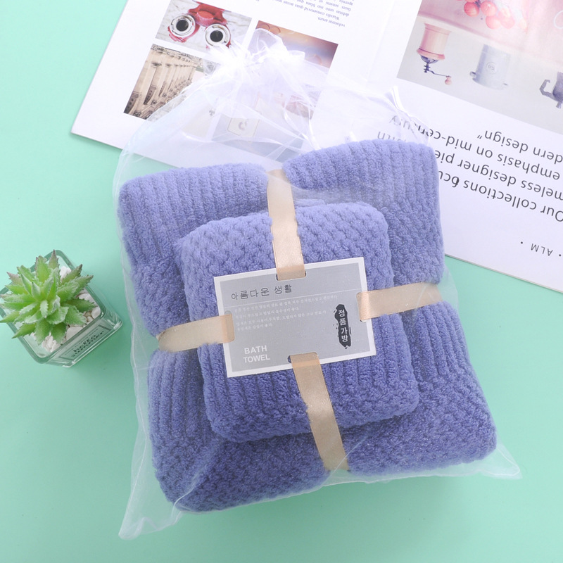 Caja de regalo de toallas de baño de tres piezas, regalos de boda, cumpleaños de la compañía, apoyo de logotipo, bordado de estampado