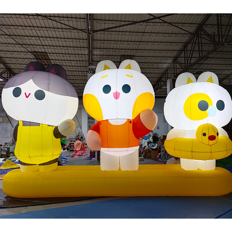充气可爱卡通气模美陈ip公仔定 制商场户外大型龙年吉祥物人偶