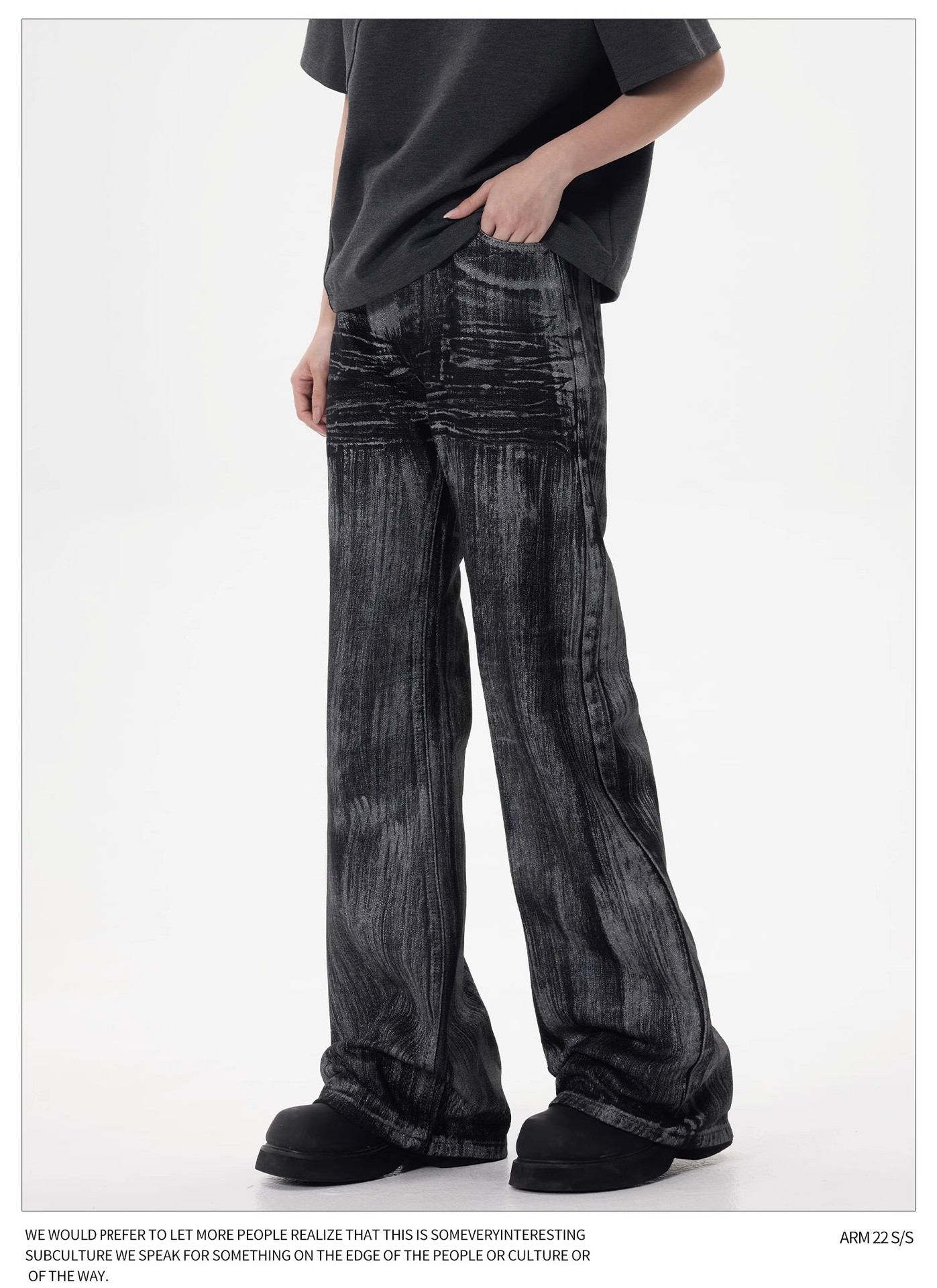 Pantalones vaqueros encerados vintage para hombre, corte recto relajado, estética limpia, lavado desgastado, ropa informal de calle_voghion.com
