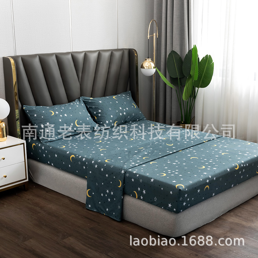 wish亚马逊ebay外贸跨境一件代发家居床单床笠枕套四件套床笠款