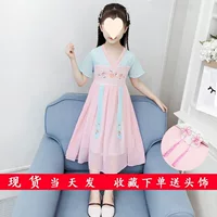 Hanfu, лето 2025, новое платье принцессы, шифоновое платье Hanfu для маленьких девочек, детское платье, летнее детское платье Hanfu для девочек