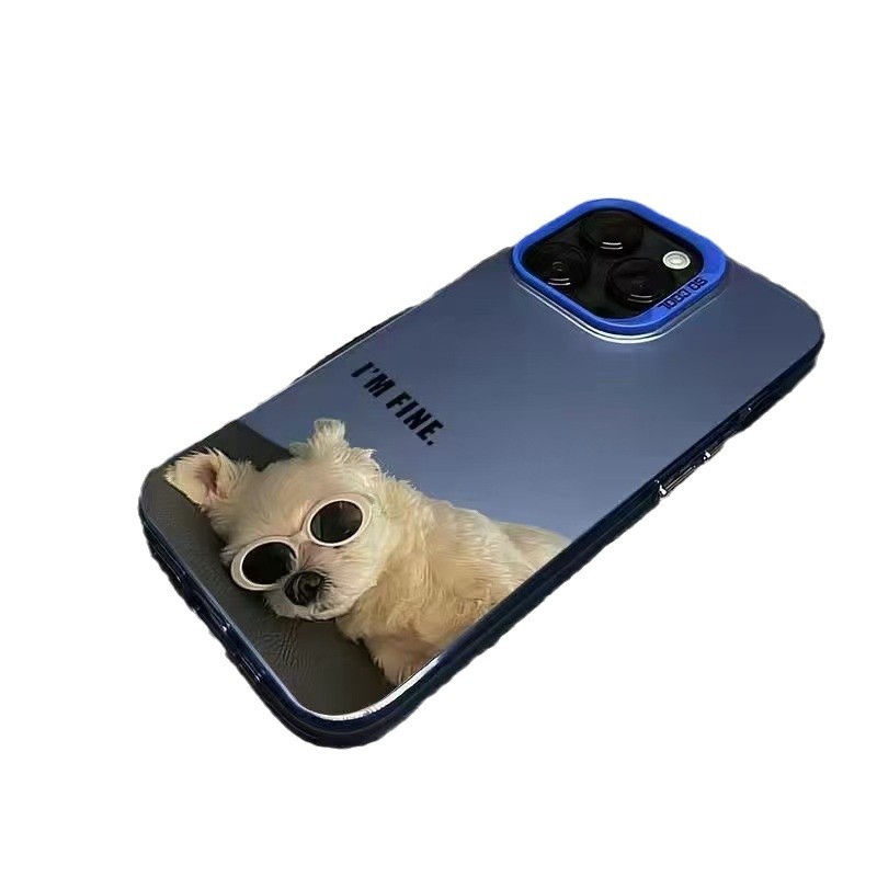 Gafas de sol para cachorros Funda para teléfono móvil iphone16 Apple 15promax Europa y América 14 anti-caída 13 marca de moda 12 personalidad