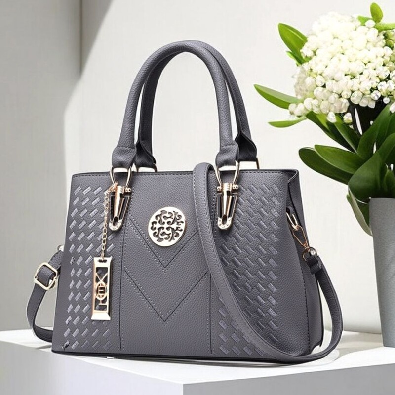 Fashion Crossbody Shoulder Bag for Women, Simple Large-Capacity Commuter Handbag, Embroidered Pu Leather Square Bag Wholesale