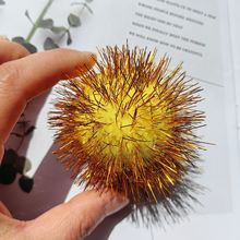 工厂批发爆款7cm金葱毛球diy玩具配件服装辅料圣诞装饰创意