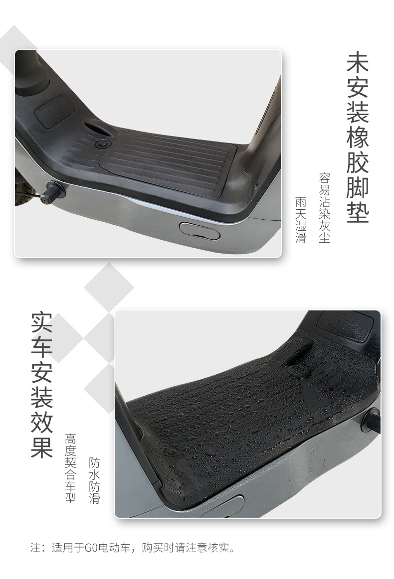 Electric Vehicle Rubber Foot Pads Are Suitable for Mavericks G0 Battery Vehicles, Waterproof and Anti-Slip Pedal Foot Pads, Wear-Resistant and Scratch-Resistant Mats