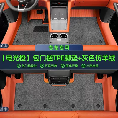 Environmentally Friendly Tpe Floor Mats, Modelə uyğun ayaqaltı - electric-orange-tpe-single-layer-foot-pad-gray-imitation-cashmere-door-sill-cover