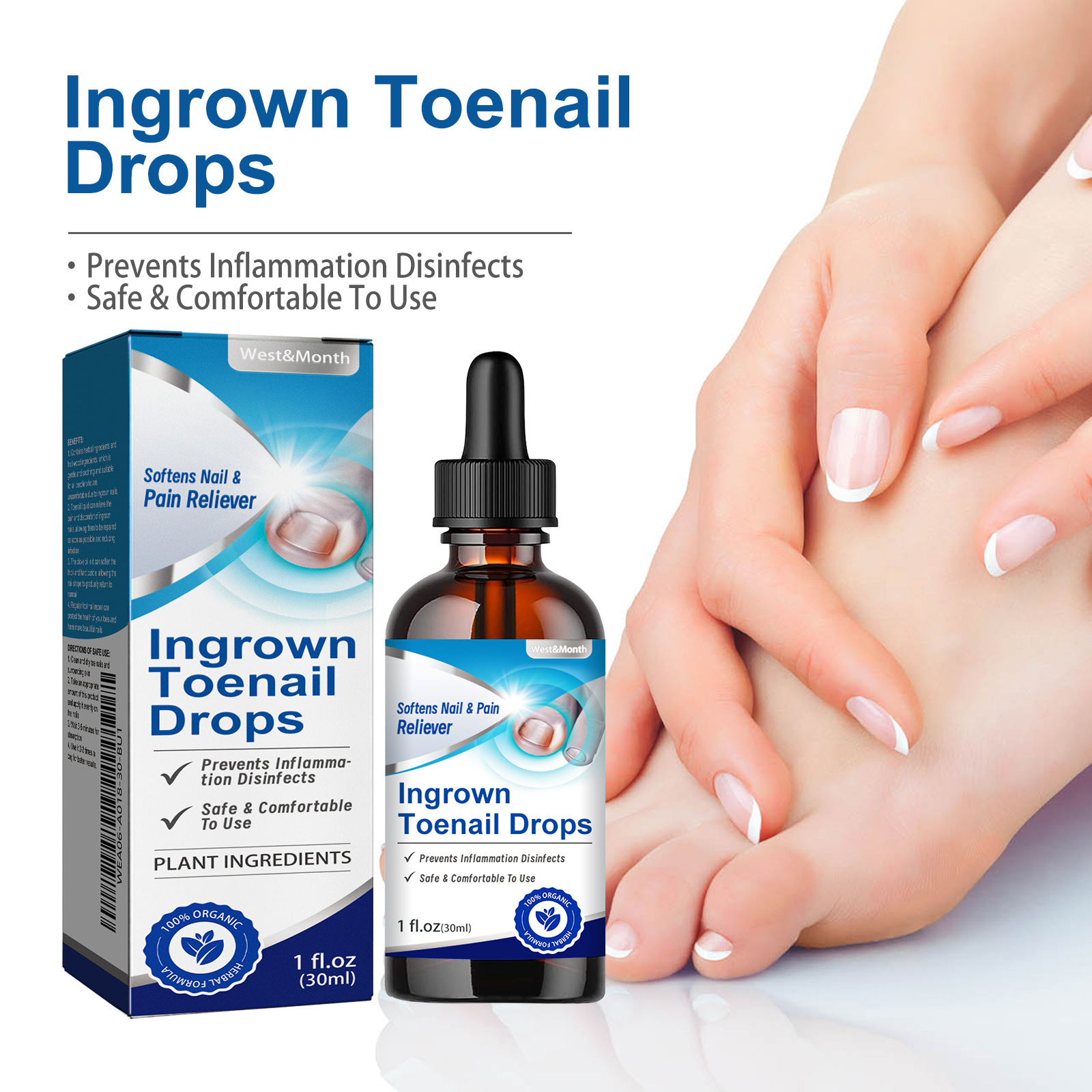 West&Month Nail Care Solution for Hands and Feet, Cleans and Moisturizes Nails, Strengthens and Cleanses