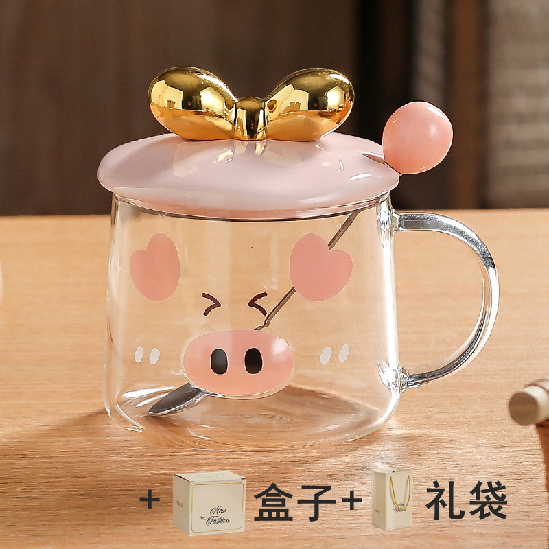 オフィスの漫画のグラスのレリーフの3dかわいいマグカップの牛乳はコップの会社の贈り物を飲みます。|undefined