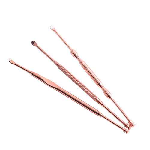 Wholesale stainless steel double-ended spiral ear scoops, ear cleaning tools, ear picking kit