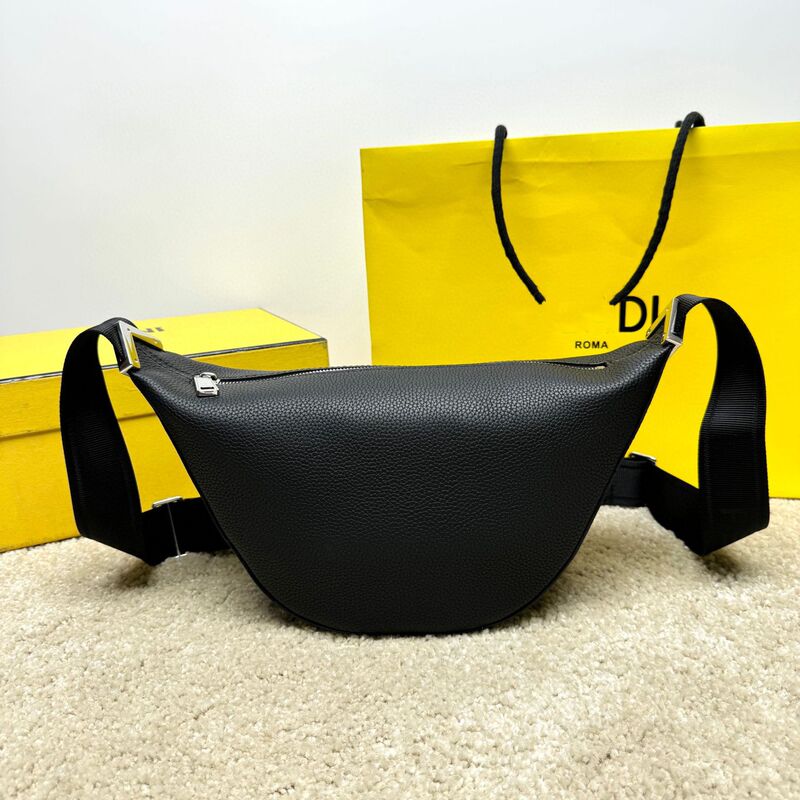 F Diomei Fashion New Crescent Messenger Bag Head Layer Cowhide Men's Monster Shoulder Bag Trendy Crossbody Crescent Bag