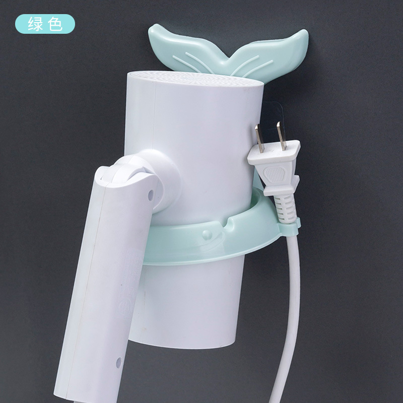 Multi-funcional de perforación libre de aseo secador de pelo de almacenamiento de rack de dibujos animados ballena plegable rack de almacenamiento