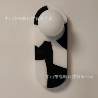 中古风轻奢大理石壁灯意大利创意艺术客厅背景墙卧室床头走廊壁灯