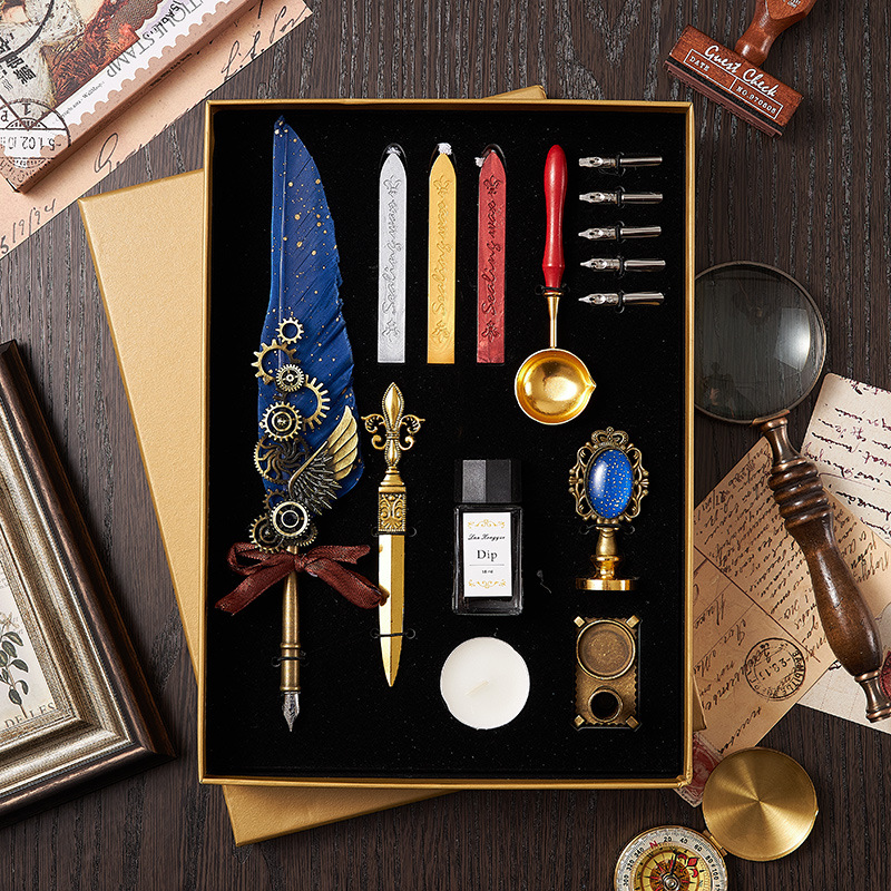 Birthday Gift Fountain Pen Ballpoint Pen Gift Box Wax Seal Stamp Set Niche Graduation Gift Business Gift Souvenir
