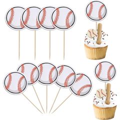 クロスボーダーバスケットボールとフットボールのテーマ 40 カップケーキインサートスポーツパーティーデザートフルーツつまようじクリエイティブデコレーション