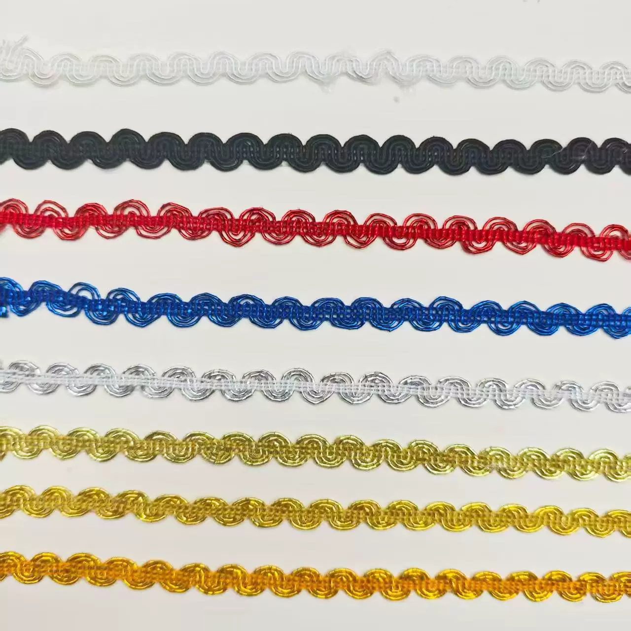 现货金银丝0.9mm波浪中弯包芯线花边包装绣花辅料DIY工艺品织带